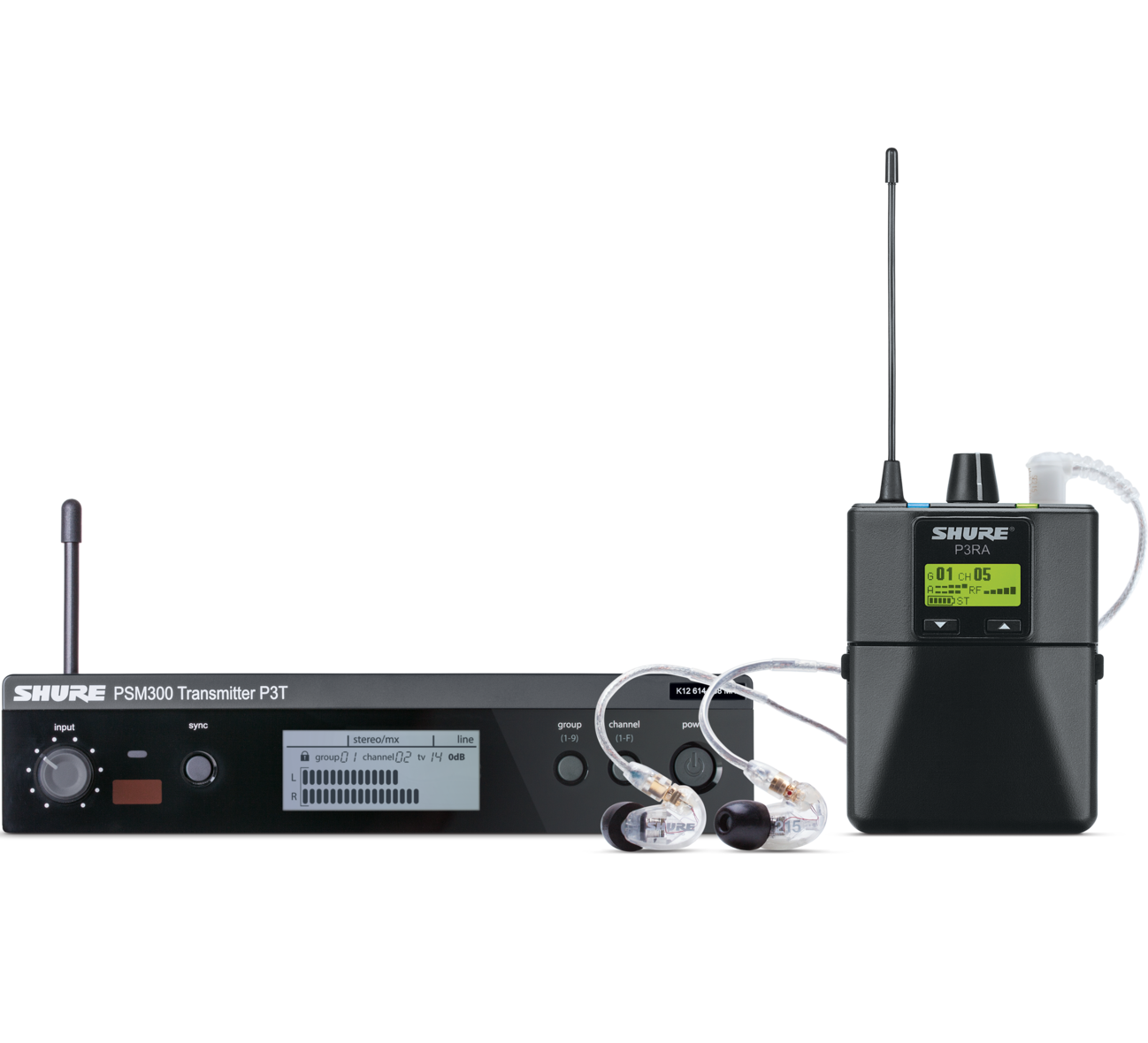 PSM 300 - P3TRA215CL Stereo UHF In Ear Monitor System with P3RA receiver and SE 215 In Ear Monitors